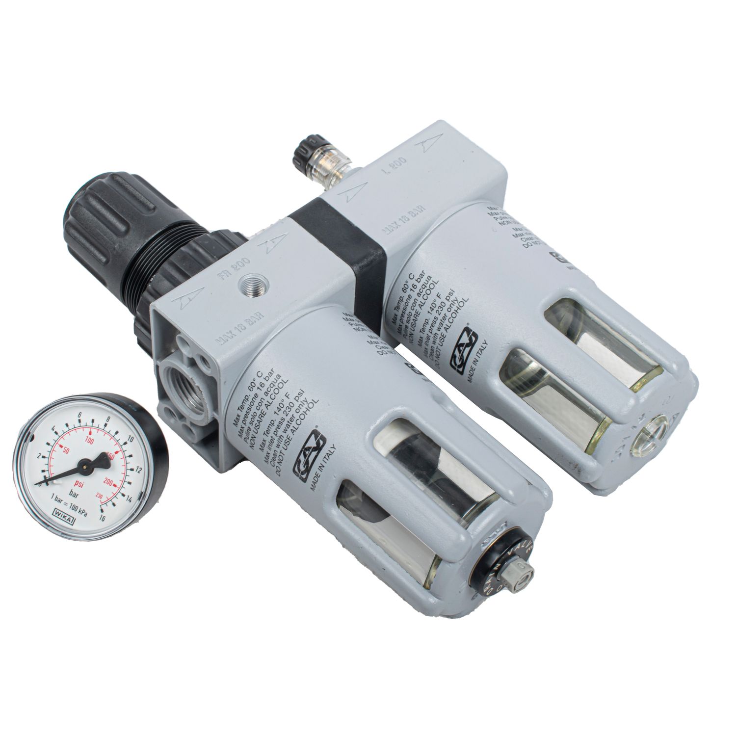 Filter Regulator Lubricator 1/2' With Auto Drain